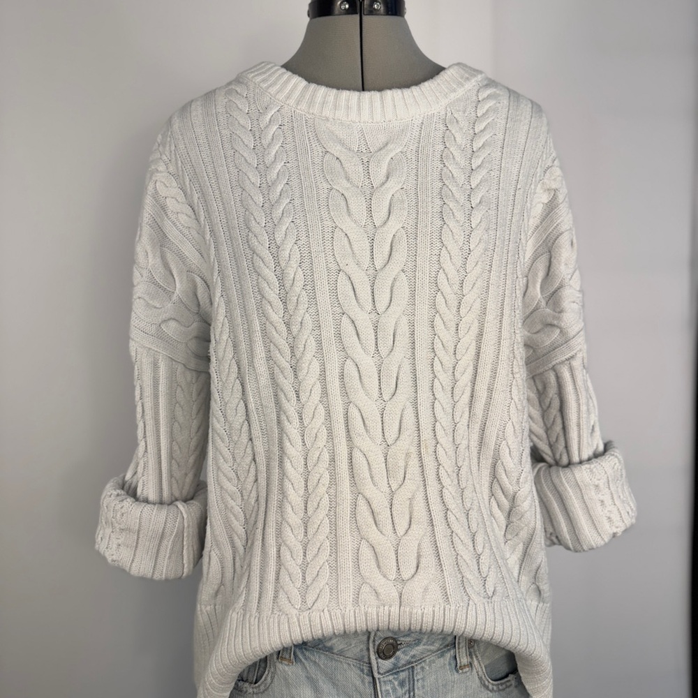 Philosophy Cream Cable Knit Sweater
